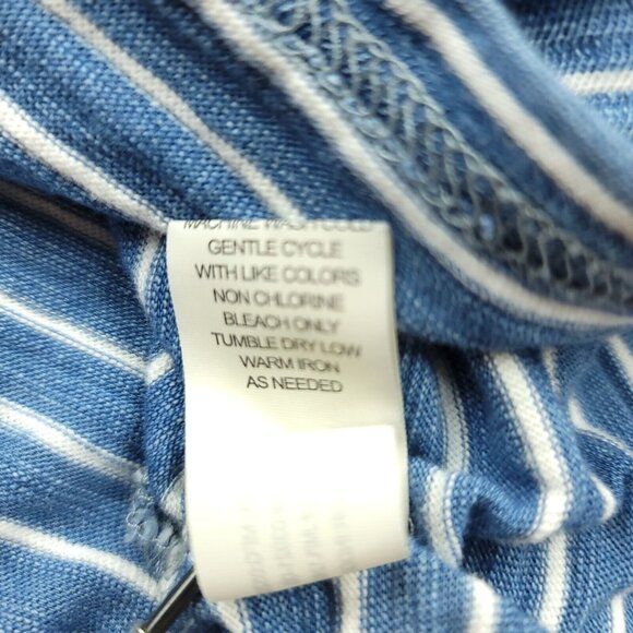 Johnnie-O Hangin Out Men's Medium Striped Polo Shirt Long Sleeve Blue Casual - Picture 9 of 15